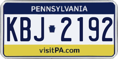 PA license plate KBJ2192