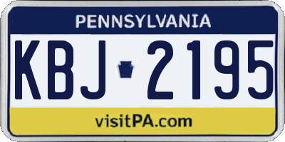 PA license plate KBJ2195