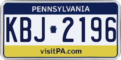 PA license plate KBJ2196