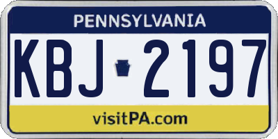 PA license plate KBJ2197
