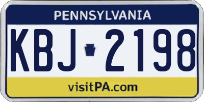 PA license plate KBJ2198