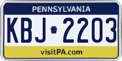 PA license plate KBJ2203