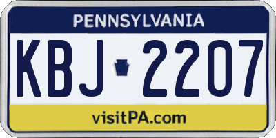 PA license plate KBJ2207