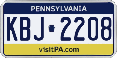 PA license plate KBJ2208