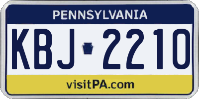 PA license plate KBJ2210