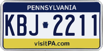 PA license plate KBJ2211
