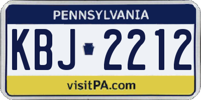 PA license plate KBJ2212