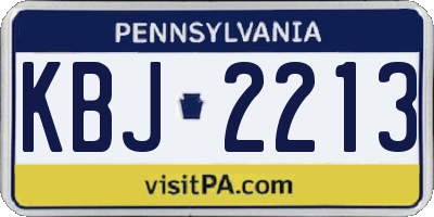 PA license plate KBJ2213