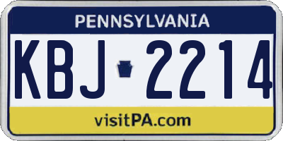 PA license plate KBJ2214