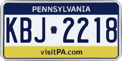 PA license plate KBJ2218
