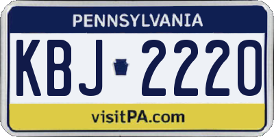 PA license plate KBJ2220