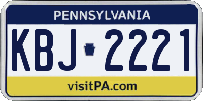 PA license plate KBJ2221