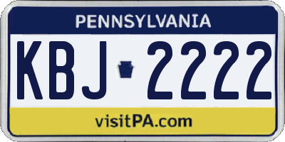 PA license plate KBJ2222