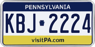 PA license plate KBJ2224