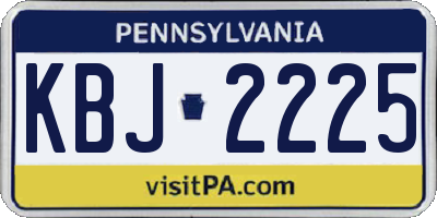 PA license plate KBJ2225