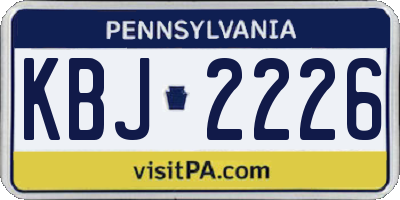 PA license plate KBJ2226