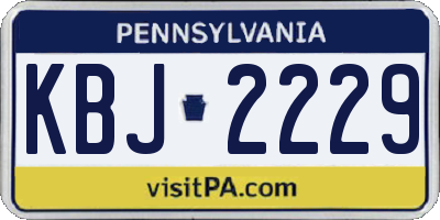 PA license plate KBJ2229
