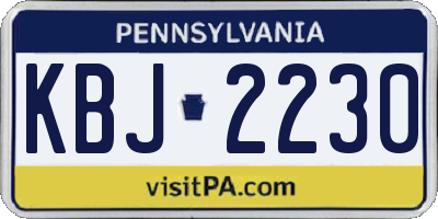 PA license plate KBJ2230