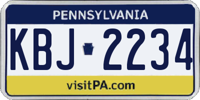 PA license plate KBJ2234