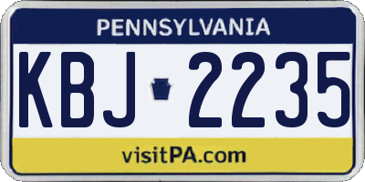 PA license plate KBJ2235