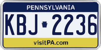 PA license plate KBJ2236