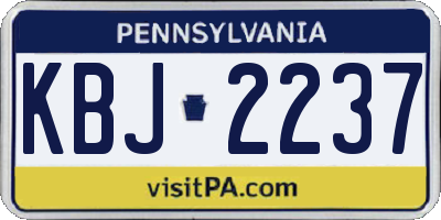 PA license plate KBJ2237