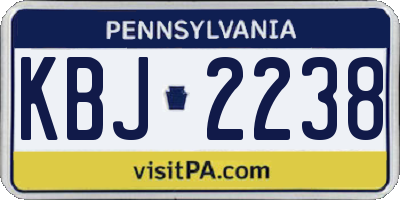 PA license plate KBJ2238
