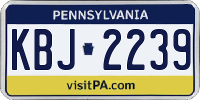 PA license plate KBJ2239