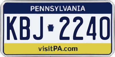 PA license plate KBJ2240
