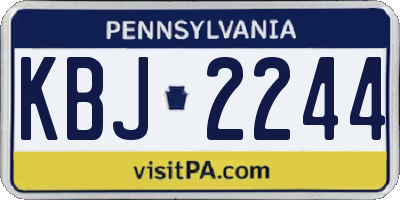 PA license plate KBJ2244