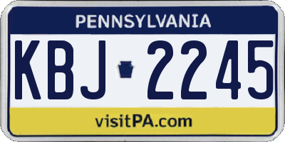 PA license plate KBJ2245