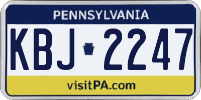 PA license plate KBJ2247