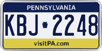 PA license plate KBJ2248