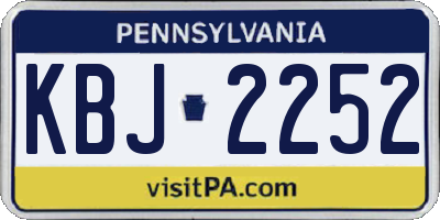 PA license plate KBJ2252