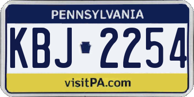 PA license plate KBJ2254