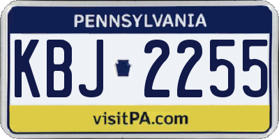 PA license plate KBJ2255