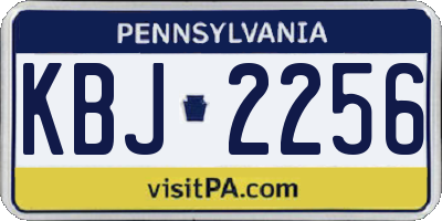 PA license plate KBJ2256