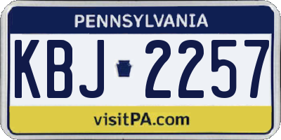 PA license plate KBJ2257