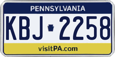 PA license plate KBJ2258