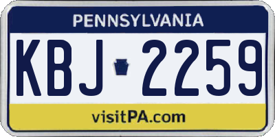 PA license plate KBJ2259