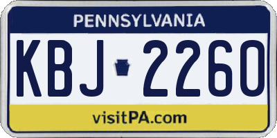 PA license plate KBJ2260