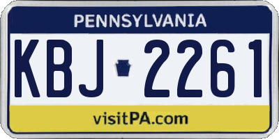 PA license plate KBJ2261