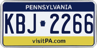PA license plate KBJ2266