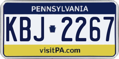 PA license plate KBJ2267