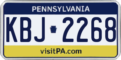 PA license plate KBJ2268