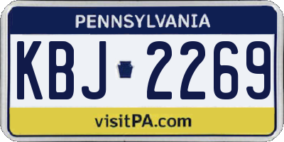 PA license plate KBJ2269