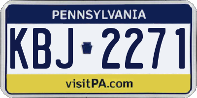 PA license plate KBJ2271