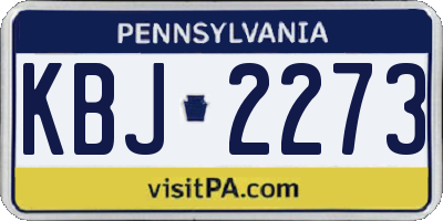 PA license plate KBJ2273