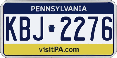 PA license plate KBJ2276