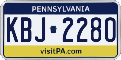 PA license plate KBJ2280